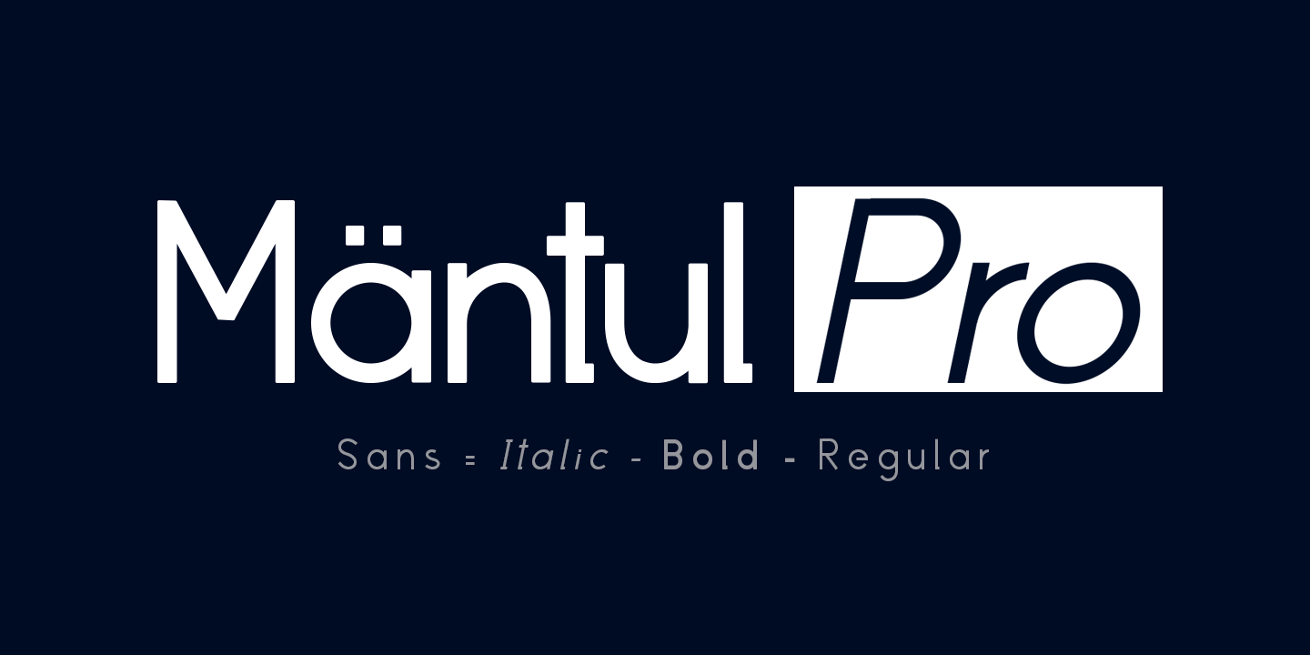 Пример шрифта Mantul Pro